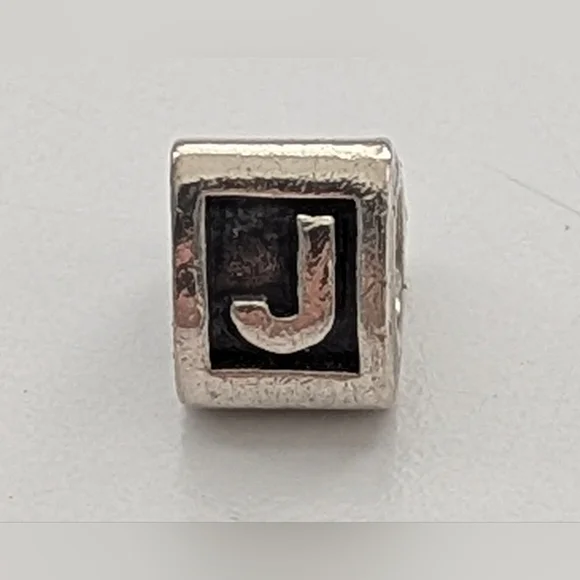 Authentic Pandora Silver Triangular Letter "J" Charm - Picture 1 of 5
